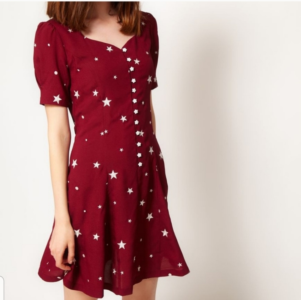 Nishe ASOS UK 8 US 4 Red Star Sweetheart Dress